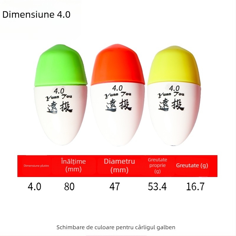 Plutitor de pescuit din plastic pentru aruncări lungi în pescuitul maritim, luminescent
