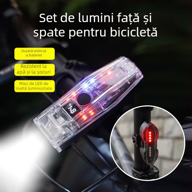 BL Lumină frontală cu afișaj LCD pentru biciclete MTB și de drum – Anti-reflexie, LED cu luminozitate mare, Set LED personalizabil pentru ciclism