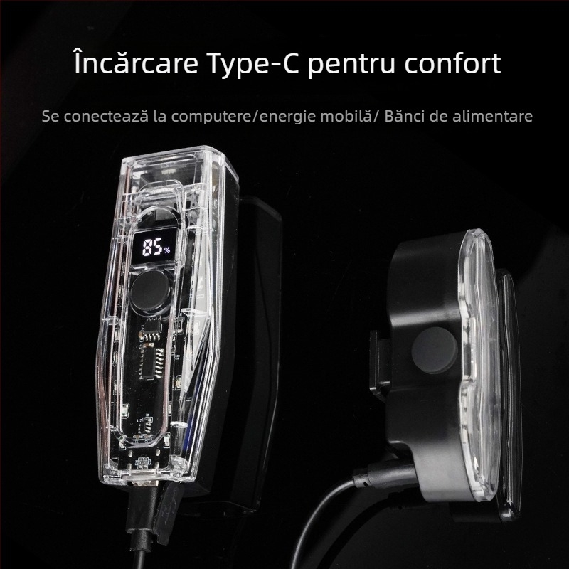 BL Lumină frontală cu afișaj LCD pentru biciclete MTB și de drum – Anti-reflexie, LED cu luminozitate mare, Set LED personalizabil pentru ciclism