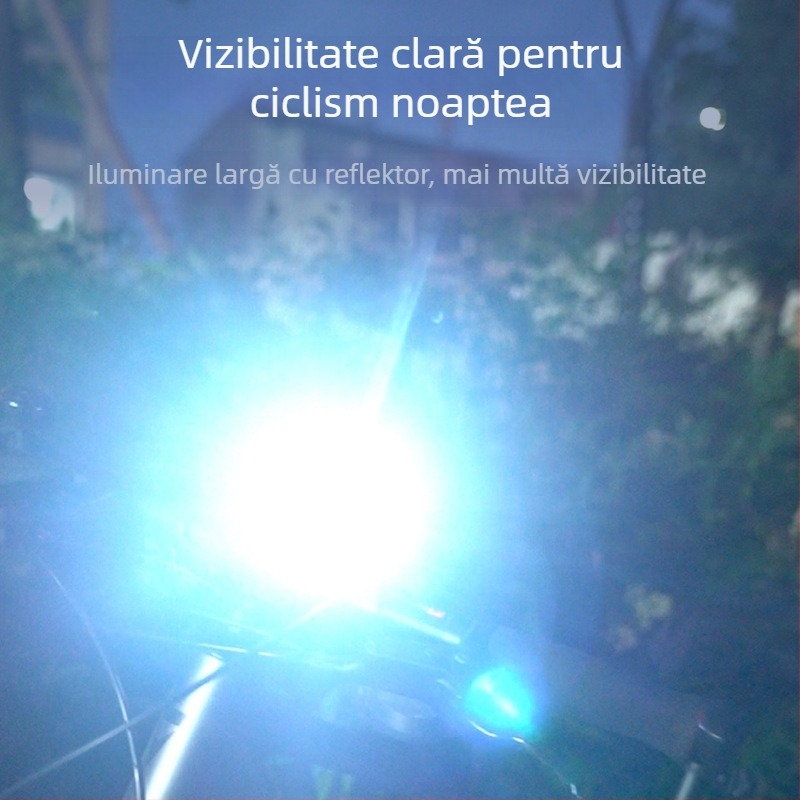 BL Lumină frontală cu afișaj LCD pentru biciclete MTB și de drum – Anti-reflexie, LED cu luminozitate mare, Set LED personalizabil pentru ciclism