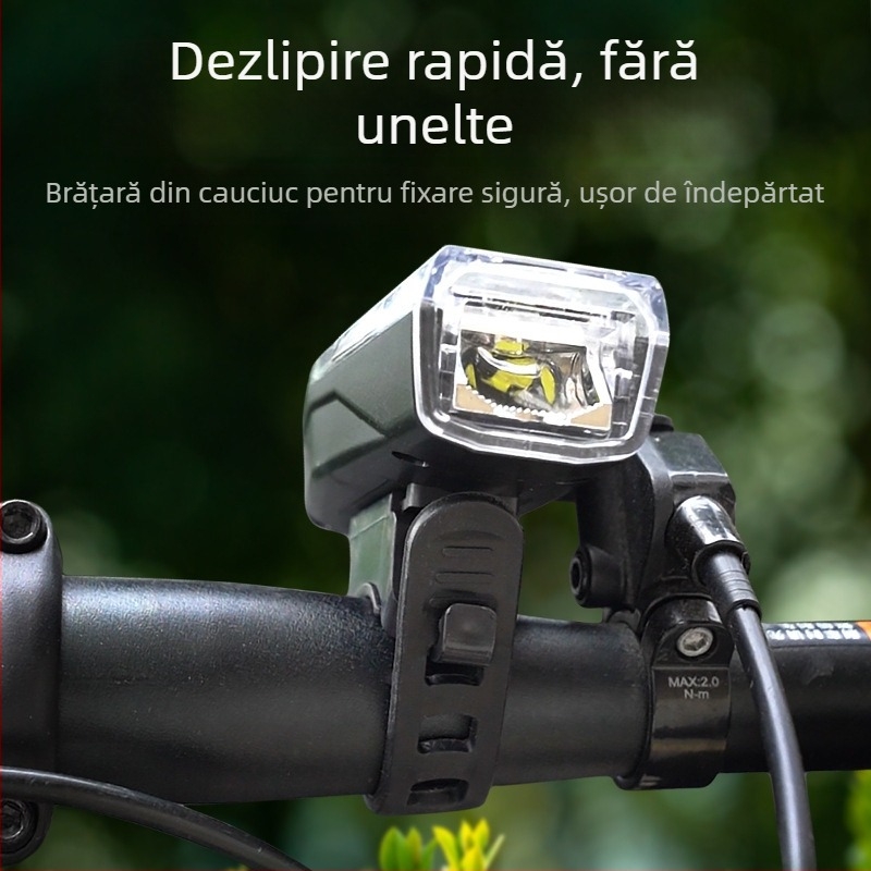 BL Lumină frontală cu afișaj LCD pentru biciclete MTB și de drum – Anti-reflexie, LED cu luminozitate mare, Set LED personalizabil pentru ciclism