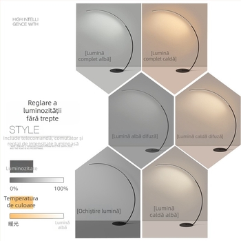 Lampă de podea cu lumină LED, stil nordic, abajur din fier, suprafață de iluminare 10-15 m², 220V