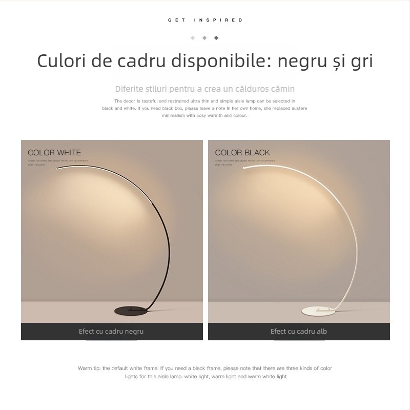 Lampă de podea cu lumină LED, stil nordic, abajur din fier, suprafață de iluminare 10-15 m², 220V