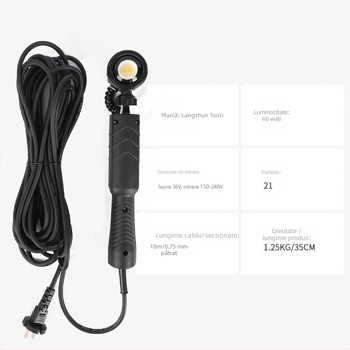 Unique spotlight cu unghi larg și luminozitate ridicată pentru iluminarea colțului interior