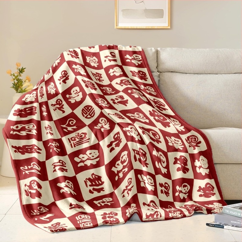 Pătură din flanel gros, stil de nuntă, 230–300 gsm, design personalizabil