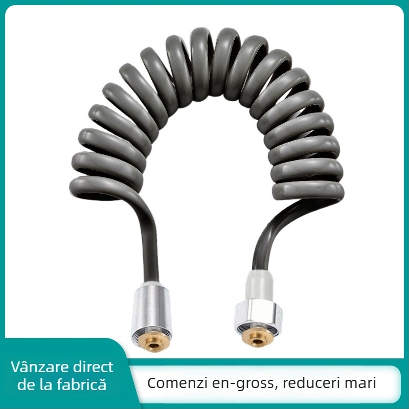 Spray de toaletă cu furtun telescopic și țeavă cu arc — model: Spring tube; material: materiale compozite; montaj: filetare; presiune nominală: normală; stil: simplitate modernă