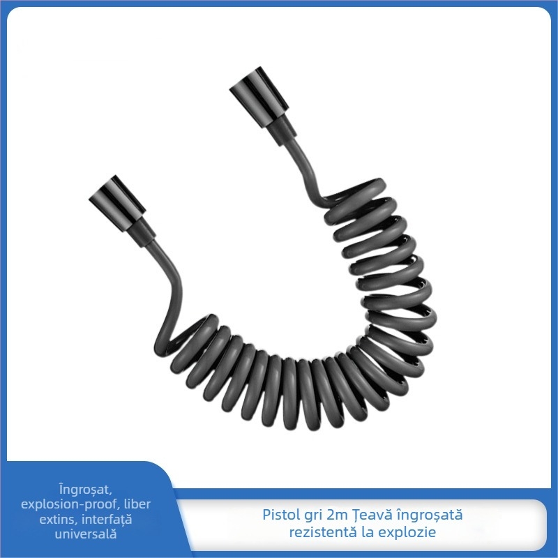 Spray de toaletă cu furtun telescopic și țeavă cu arc — model: Spring tube; material: materiale compozite; montaj: filetare; presiune nominală: normală; stil: simplitate modernă