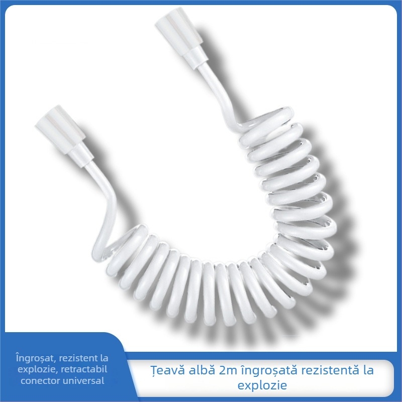 Spray de toaletă cu furtun telescopic și țeavă cu arc — model: Spring tube; material: materiale compozite; montaj: filetare; presiune nominală: normală; stil: simplitate modernă
