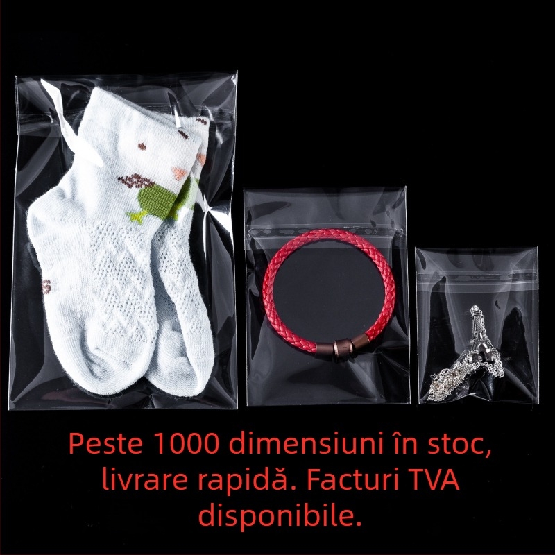 Pungă transparentă de plastic pentru ambalare, autoadezivă, material îngroșat pentru ambalarea cadourilor, imprimare logo, material nou — Qinyun packaging
