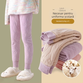 Set termic pentru uniforme școlare pentru copii: pantaloni cu fleece și jachetă din poliester, utilizare de iarnă, talie înaltă, 60% poliester