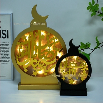 Ornament din lemn în formă de ceas, cu motiv stea și lună, pentru decor modern de casă