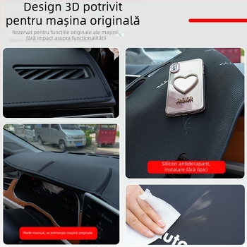 Pad decor interior din piele pentru consola centrală și bord, protecție solară • Material: Piele • Personalizare: Nu • Brand: Altul