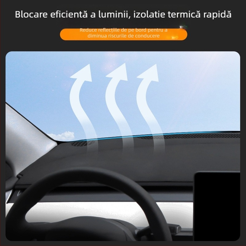 Covor pentru consola centrală și bord Tesla Model Y și Model 3 – velur, toate anotimpurile, anti-derapare