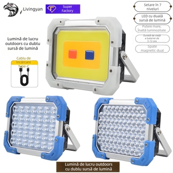 Lampa LED pentru camping, reîncărcabilă la 5V, 12W/18W, întrerupător cu apăsare