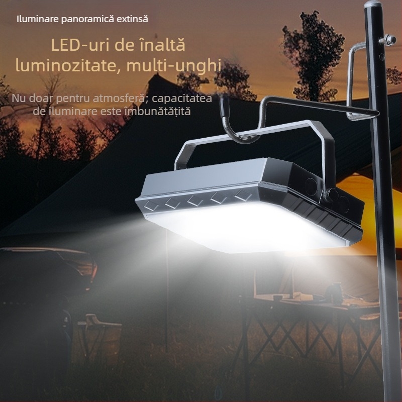 LED lampă de camping cu încărcare wireless, lampă magnetică portabilă, luminozitate înaltă, 5W, baterie 3.7V