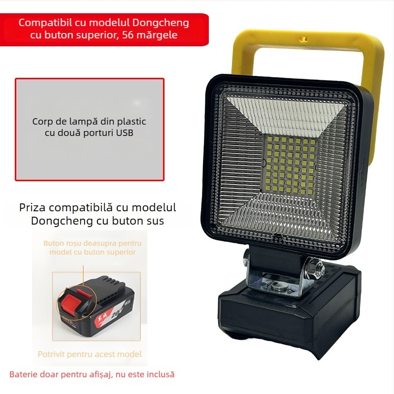Lumină de lucru LED pentru unelte electrice - Modelul 613, 50W, 21V, 3000 lm, 50.000 h