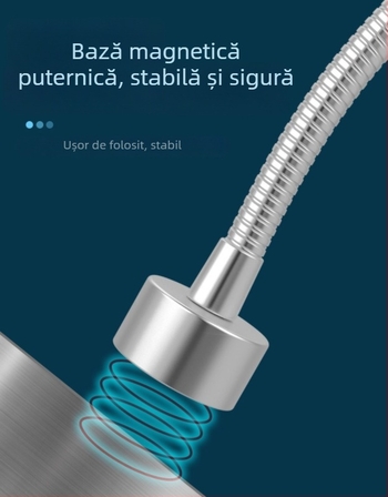 Lampă LED de lucru pentru utilaje, 10W, 220V/36V, bază magnetică puternică, braț lung, pentru strung CNC și mașină de frezat