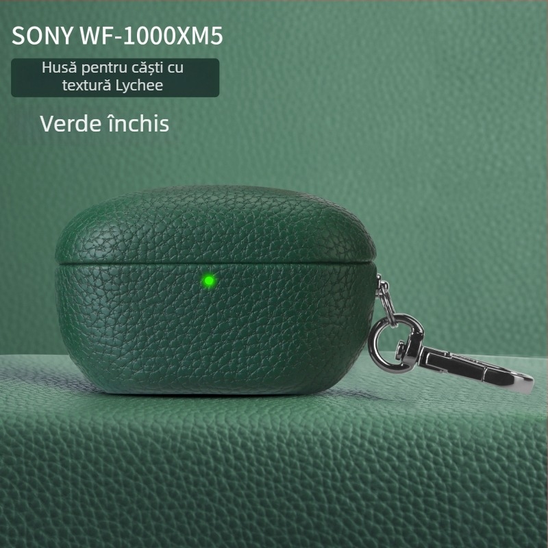 Husă de protecție premium pentru Sony WF-1000XM5, cu textură lychee