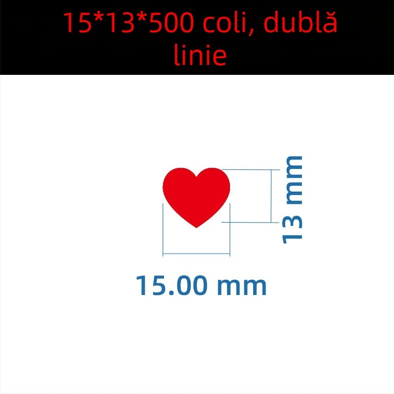 Etichetă colorată, cu inimă mare, scrisă de mână – etichetă autoadezivă cu desene, Wright Riley, material: hârtie acoperită cu adeziv, personalizabil, cadou potrivit