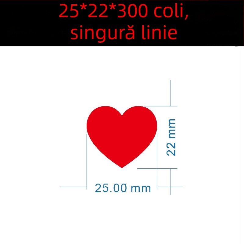 Etichetă colorată, cu inimă mare, scrisă de mână – etichetă autoadezivă cu desene, Wright Riley, material: hârtie acoperită cu adeziv, personalizabil, cadou potrivit