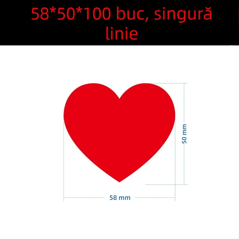 Etichetă colorată, cu inimă mare, scrisă de mână – etichetă autoadezivă cu desene, Wright Riley, material: hârtie acoperită cu adeziv, personalizabil, cadou potrivit