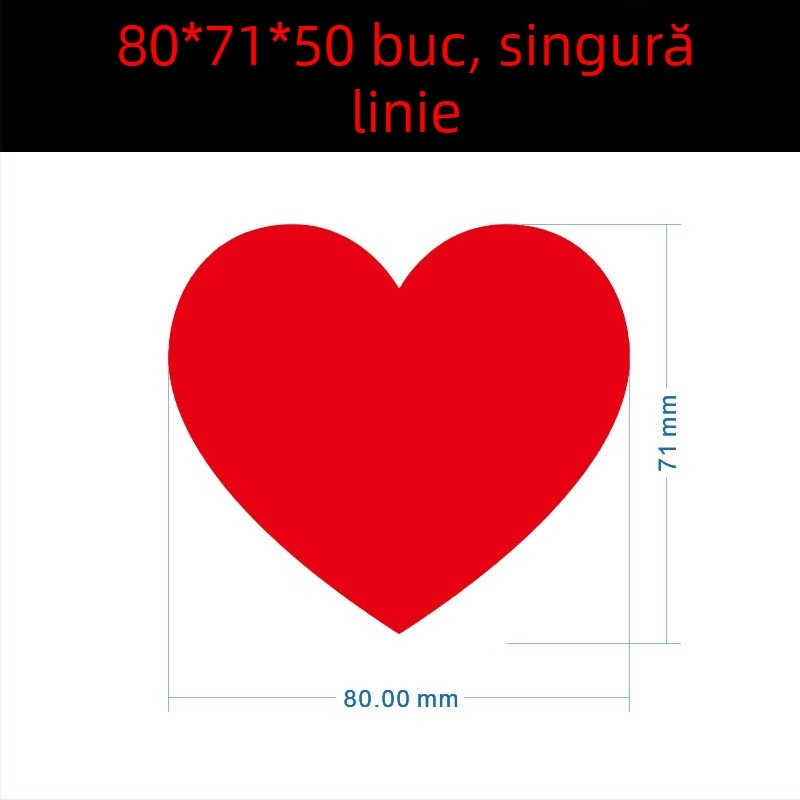 Etichetă colorată, cu inimă mare, scrisă de mână – etichetă autoadezivă cu desene, Wright Riley, material: hârtie acoperită cu adeziv, personalizabil, cadou potrivit