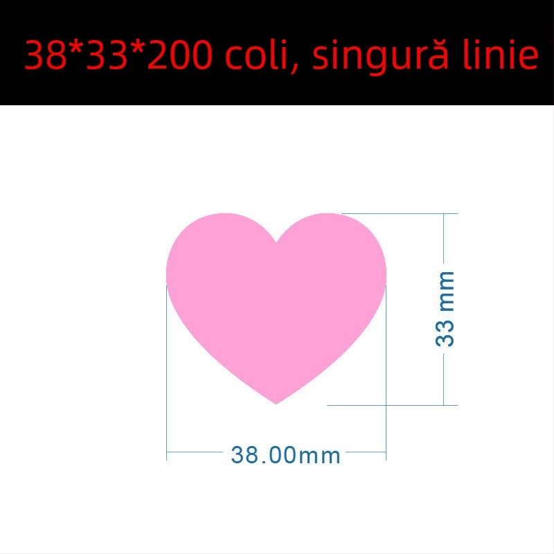 Etichetă colorată, cu inimă mare, scrisă de mână – etichetă autoadezivă cu desene, Wright Riley, material: hârtie acoperită cu adeziv, personalizabil, cadou potrivit
