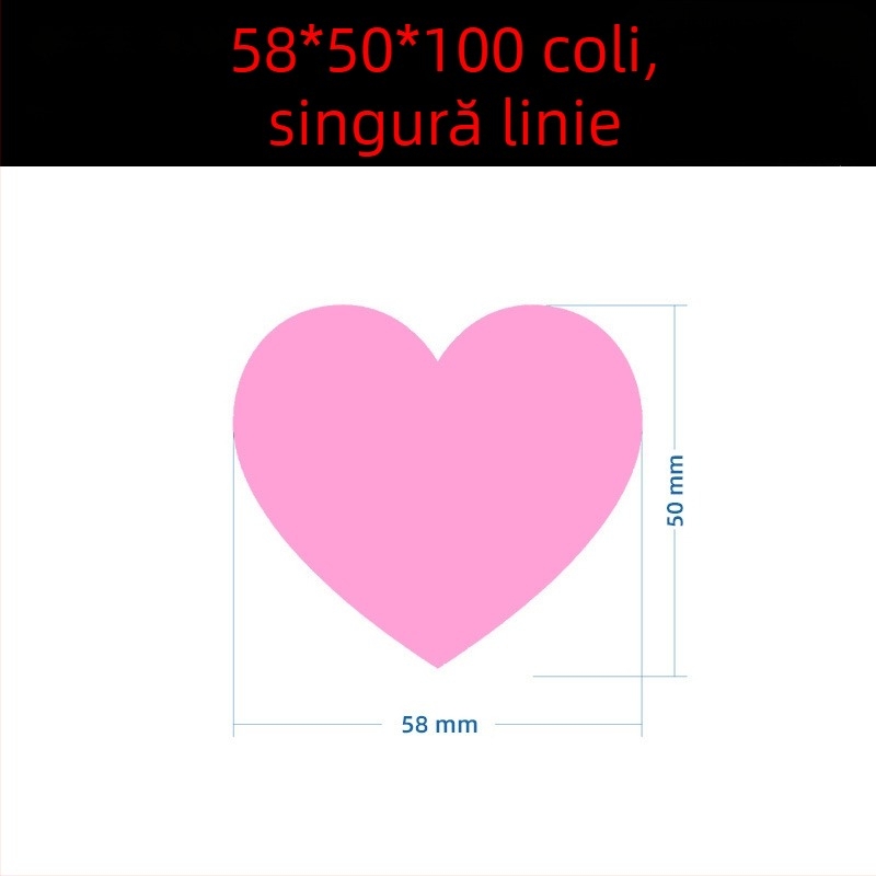 Etichetă colorată, cu inimă mare, scrisă de mână – etichetă autoadezivă cu desene, Wright Riley, material: hârtie acoperită cu adeziv, personalizabil, cadou potrivit