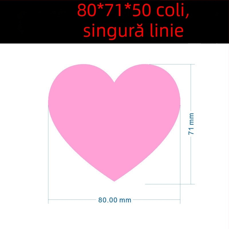 Etichetă colorată, cu inimă mare, scrisă de mână – etichetă autoadezivă cu desene, Wright Riley, material: hârtie acoperită cu adeziv, personalizabil, cadou potrivit