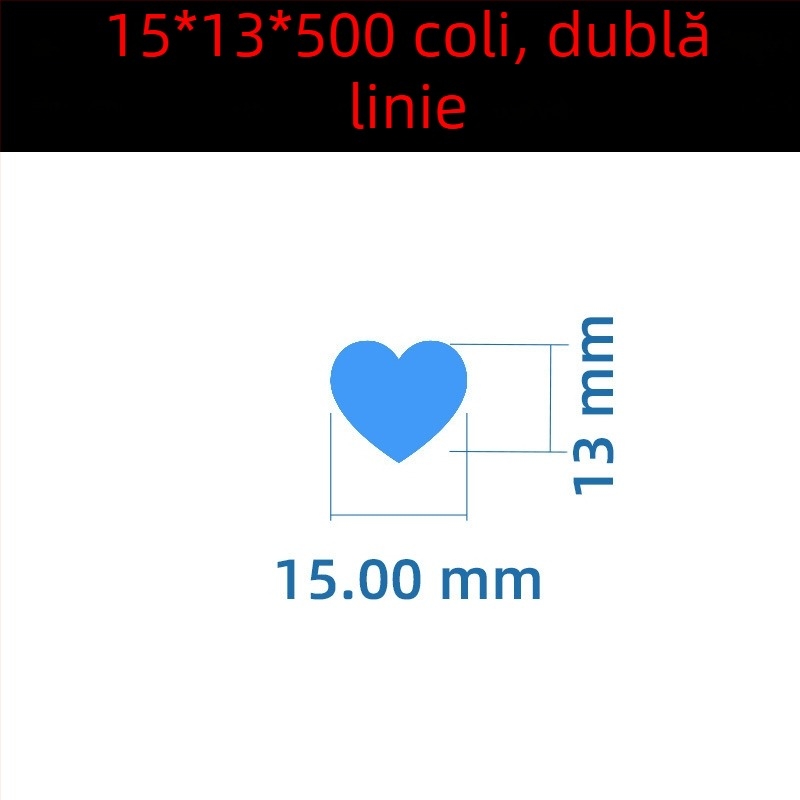 Etichetă colorată, cu inimă mare, scrisă de mână – etichetă autoadezivă cu desene, Wright Riley, material: hârtie acoperită cu adeziv, personalizabil, cadou potrivit