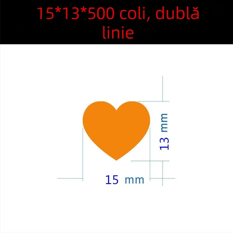 Etichetă colorată, cu inimă mare, scrisă de mână – etichetă autoadezivă cu desene, Wright Riley, material: hârtie acoperită cu adeziv, personalizabil, cadou potrivit