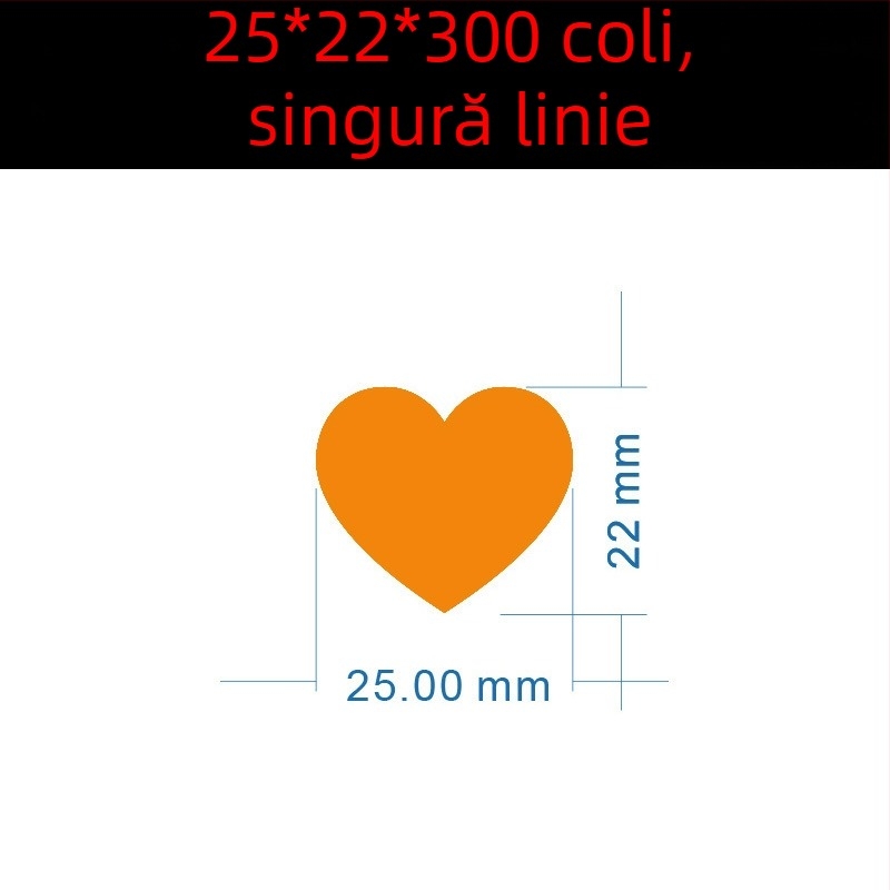 Etichetă colorată, cu inimă mare, scrisă de mână – etichetă autoadezivă cu desene, Wright Riley, material: hârtie acoperită cu adeziv, personalizabil, cadou potrivit