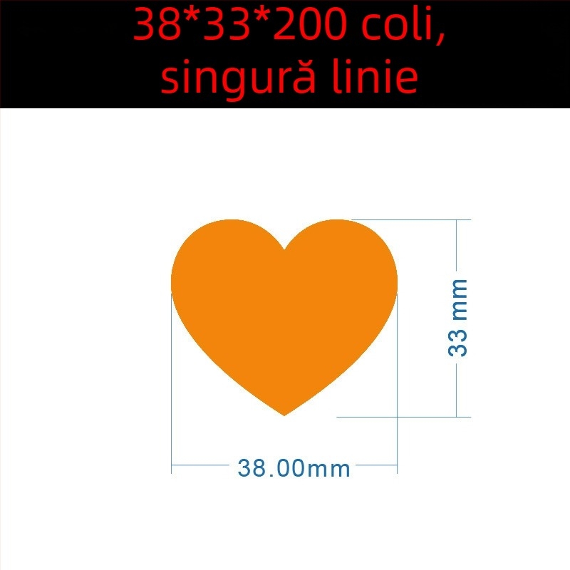 Etichetă colorată, cu inimă mare, scrisă de mână – etichetă autoadezivă cu desene, Wright Riley, material: hârtie acoperită cu adeziv, personalizabil, cadou potrivit