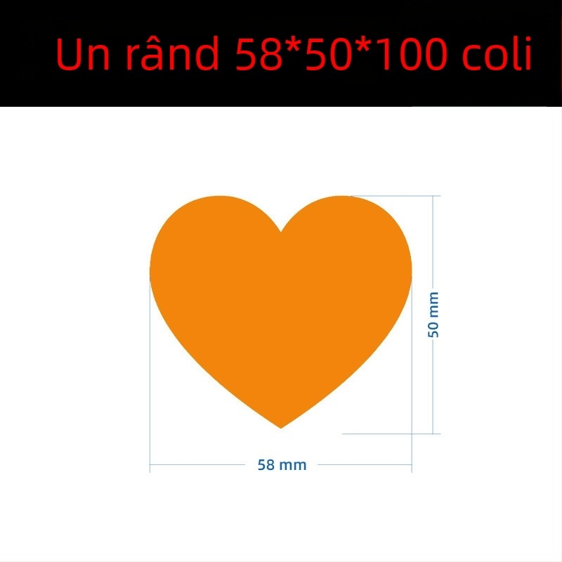 Etichetă colorată, cu inimă mare, scrisă de mână – etichetă autoadezivă cu desene, Wright Riley, material: hârtie acoperită cu adeziv, personalizabil, cadou potrivit