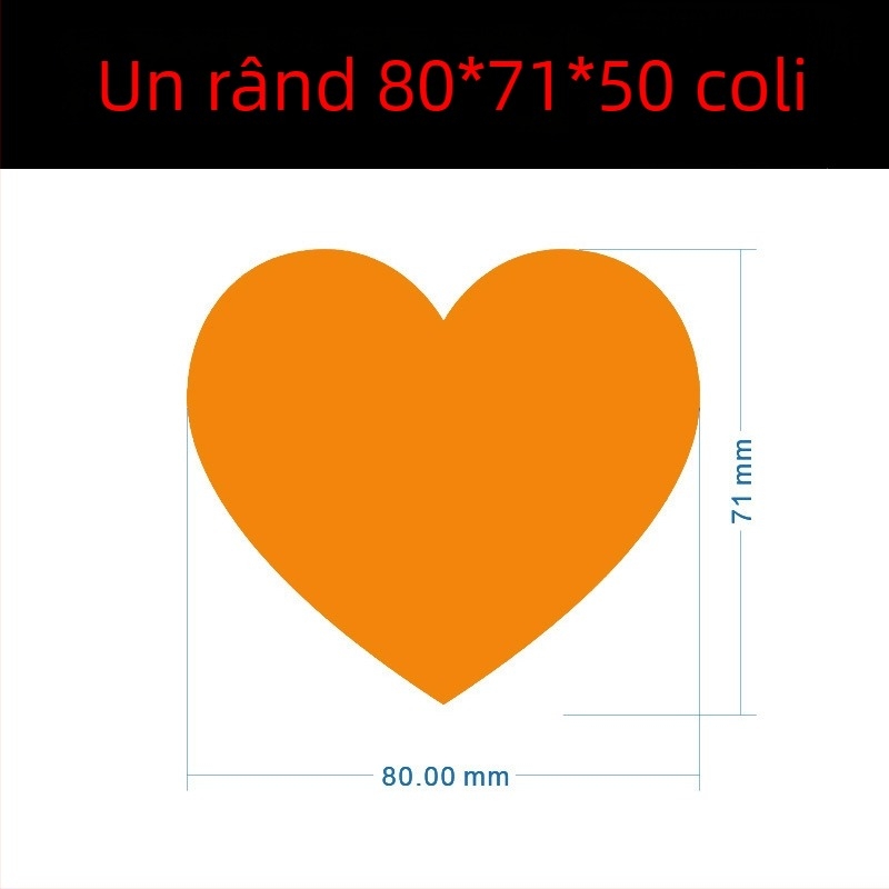 Etichetă colorată, cu inimă mare, scrisă de mână – etichetă autoadezivă cu desene, Wright Riley, material: hârtie acoperită cu adeziv, personalizabil, cadou potrivit