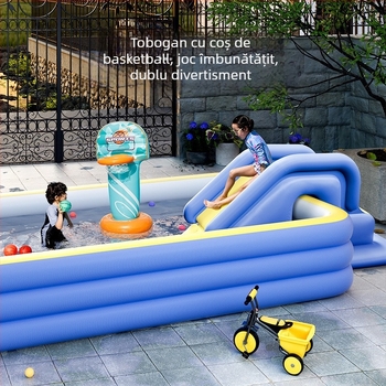 Slide gonflabil pentru piscină – anti-răsturnare, PVC, brand Mumu Fish, model Inflatable Slide, potrivit pentru divertisment la locație și sporturi de înot