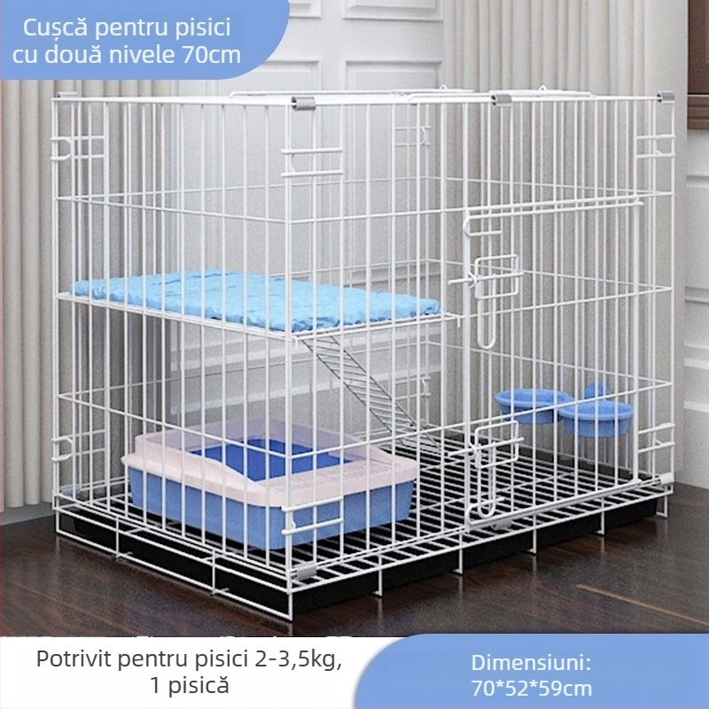 Cuib de pisică din oțel inoxidabil pliabil cu mai multe niveluri pentru interior fără montaj