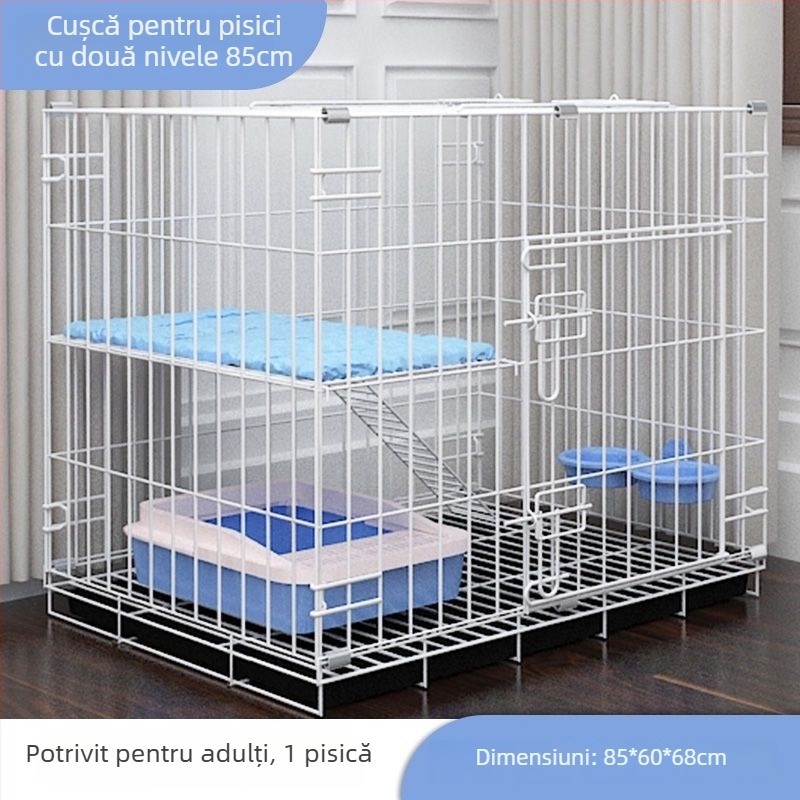 Cuib de pisică din oțel inoxidabil pliabil cu mai multe niveluri pentru interior fără montaj