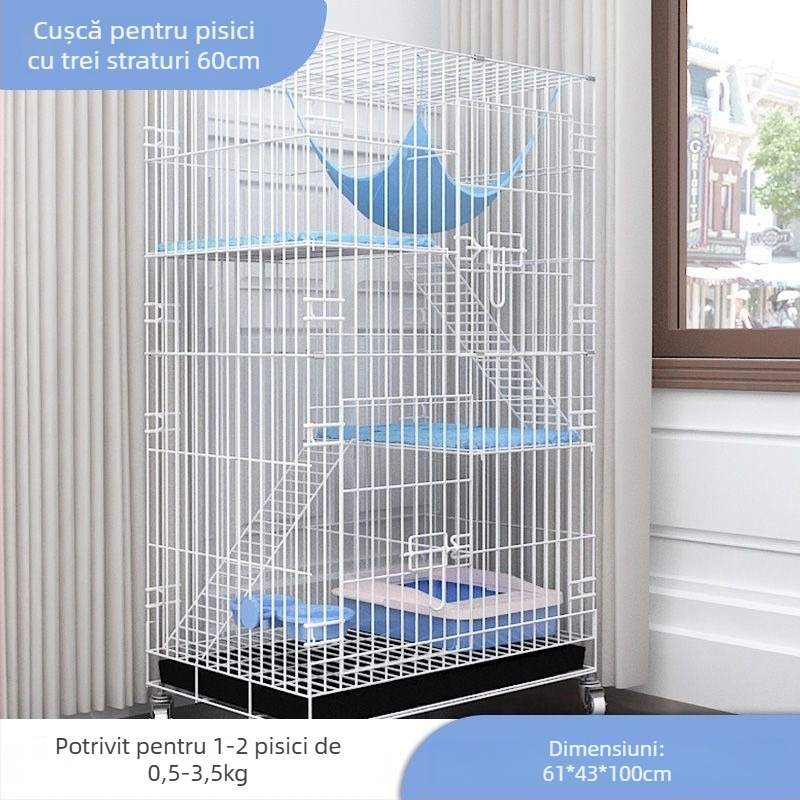 Cuib de pisică din oțel inoxidabil pliabil cu mai multe niveluri pentru interior fără montaj