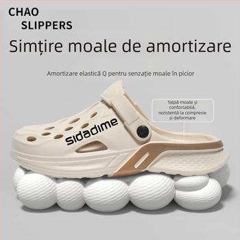 Sandale pentru bărbați din EVA, stil coreean, pentru exterior, partea superioară EVA, talpa EVA, călcâi plat