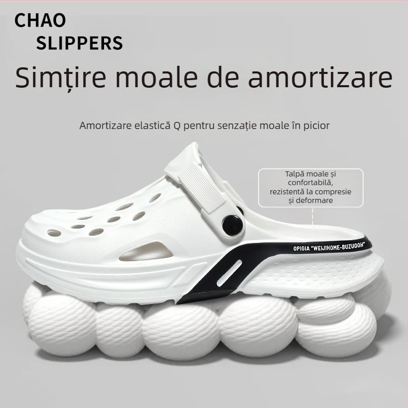 Sandale pentru bărbați din EVA, stil coreean, pentru exterior, partea superioară EVA, talpa EVA, călcâi plat