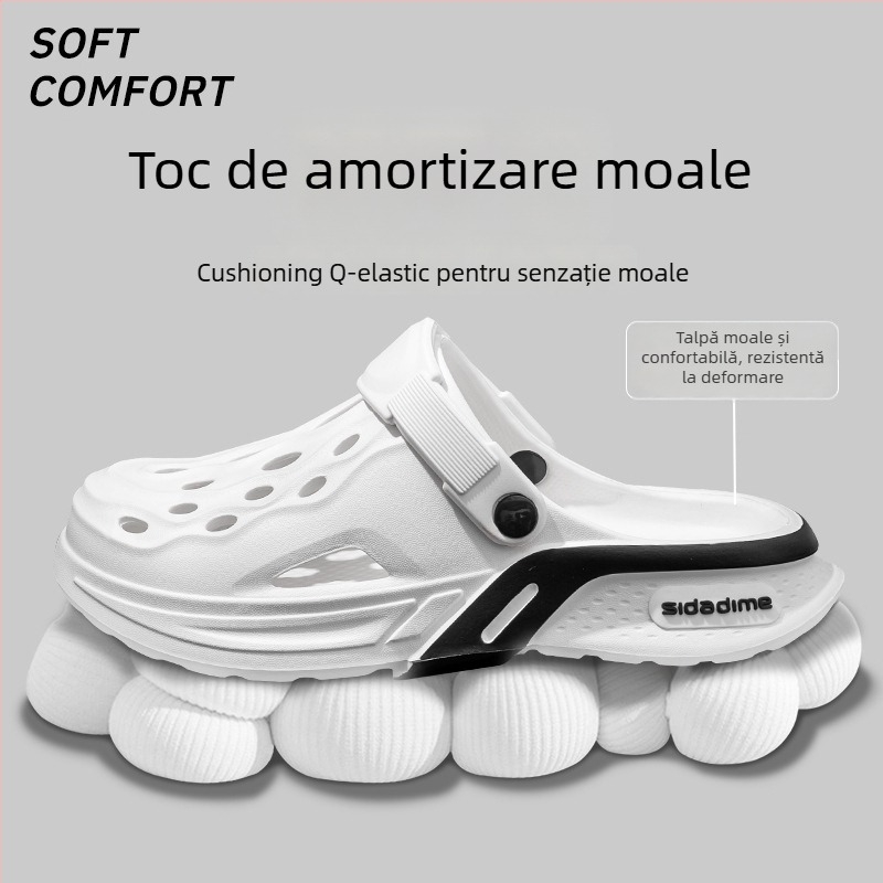 Sandale pentru bărbați din EVA, stil coreean, pentru exterior, partea superioară EVA, talpa EVA, călcâi plat