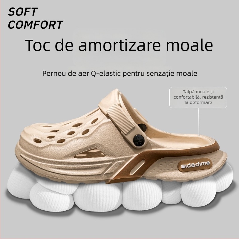 Sandale pentru bărbați din EVA, stil coreean, pentru exterior, partea superioară EVA, talpa EVA, călcâi plat