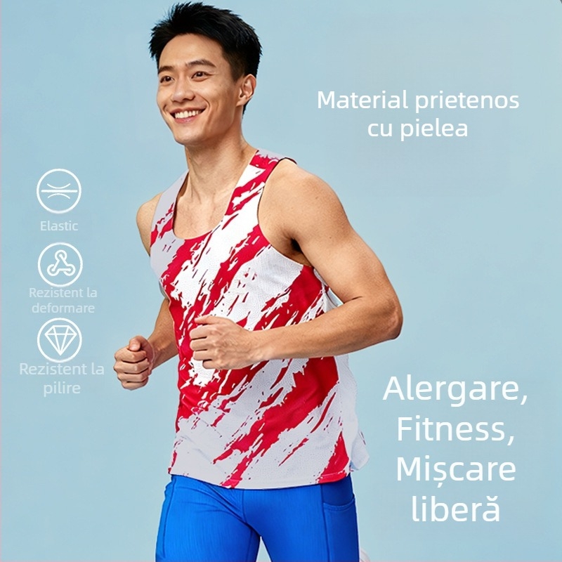 Vesta unisexă de maraton, uscare rapidă, din amestec 90% poliester și fibre chimice, respirabilă, bandă adezivă fără cusături, potrivită pentru toate anotimpurile