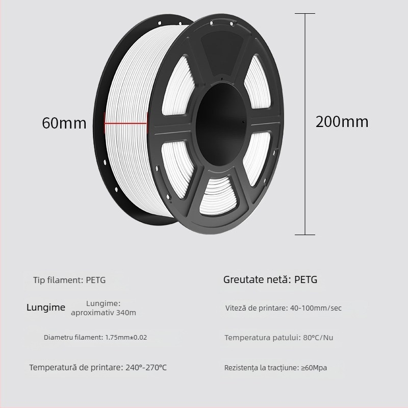 Filament PLA pentru imprimantă 3D, Coridi, lungime 330 m, densitate 1,25 g/cm³