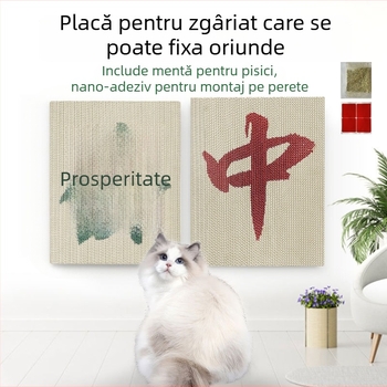 Meow Ji Placă de zgâriere pentru pisici, montată pe perete, pentru pui de pisică, din hârtie ondulată, suprafață rezistentă la zgârieturi, pachet 1 bucată
