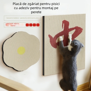 Meow Ji Placă de zgâriere pentru pisici, montată pe perete, pentru pui de pisică, din hârtie ondulată, suprafață rezistentă la zgârieturi, pachet 1 bucată