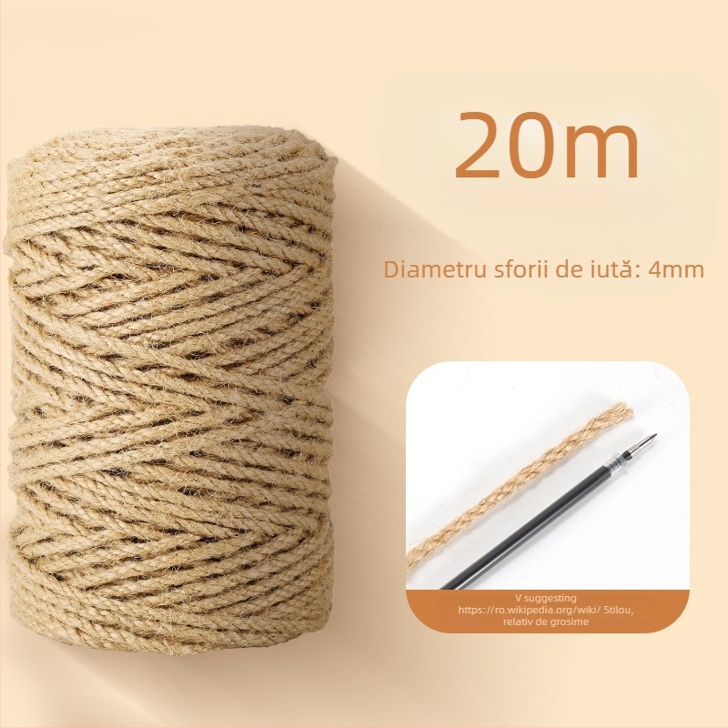 Stâlp DIY pentru pisici cu funie din sisal – post de zgâriere și platformă de cățărare, stil drăguț, Pillar Bird