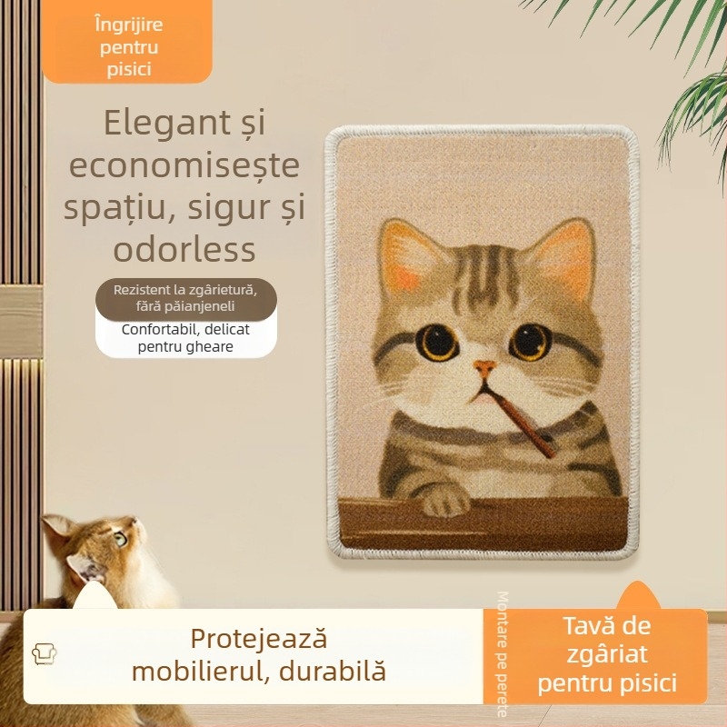 Placă de zgâriere pentru pisici, montată vertical pe perete – durabilă, protejează canapeaua, jucărie pentru ascuirea ghearelor