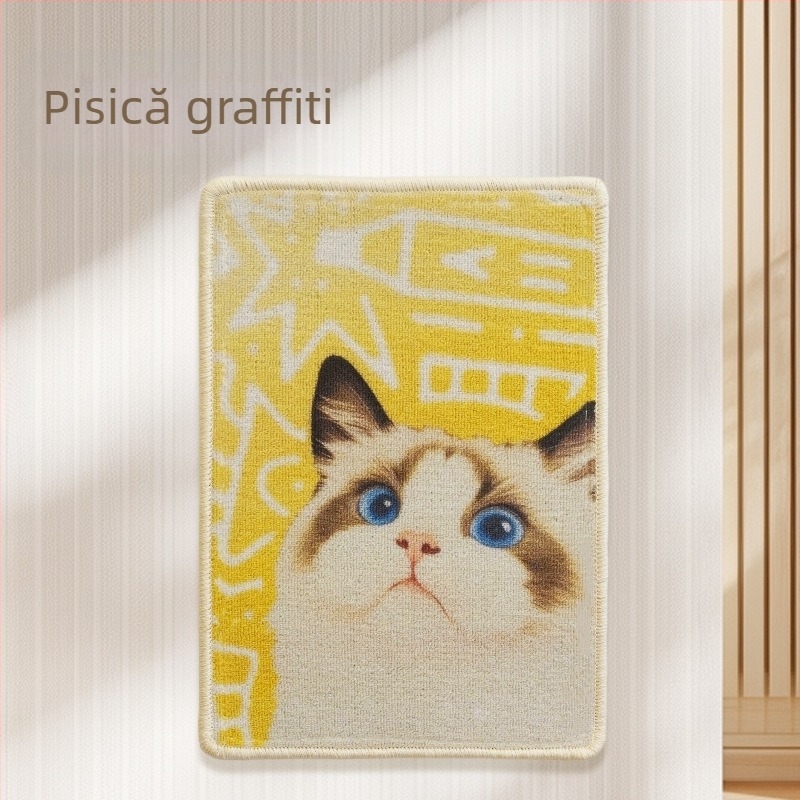 Placă de zgâriere pentru pisici, montată vertical pe perete – durabilă, protejează canapeaua, jucărie pentru ascuirea ghearelor